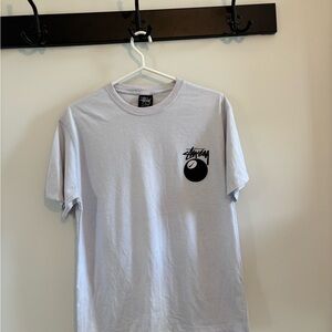 Stussy white 8 ball tee